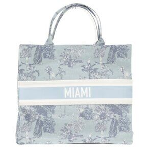 NEW! MIAMI Large Chambray Denim Carryall Tote